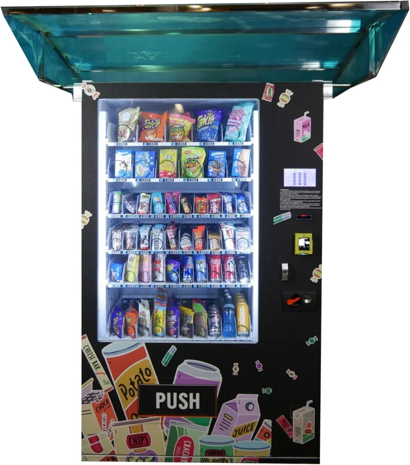Outdoor-Snackautomat mit Wetterschutzdach